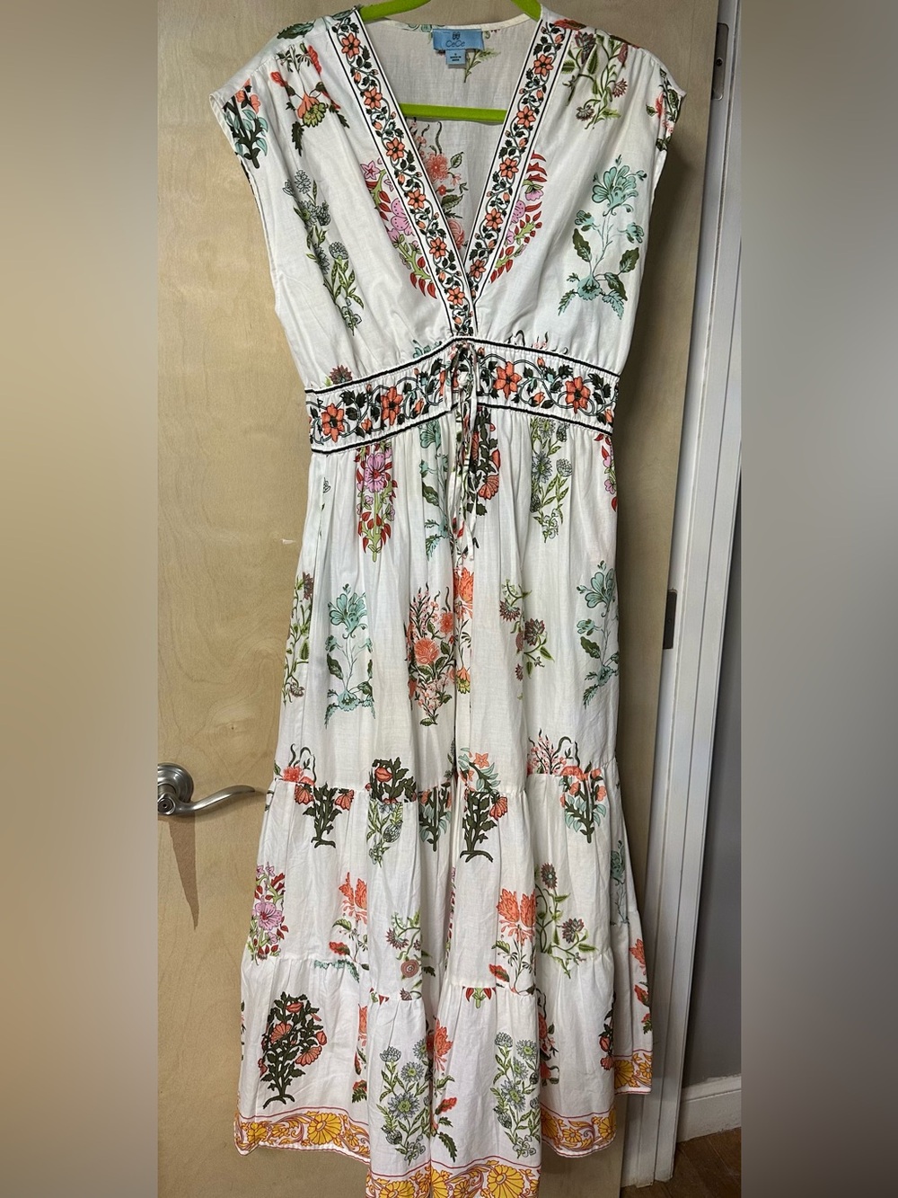 CeCe Floral Print long dress